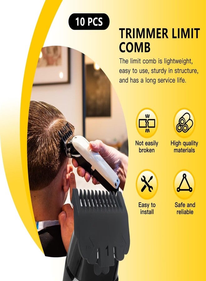 GRABOTE 10 Pack Clipper Guards Set Replacement Fits for Conair HC224W/HC244NGBV/HCT242WR - 1/16" to 1", Black - Image 5